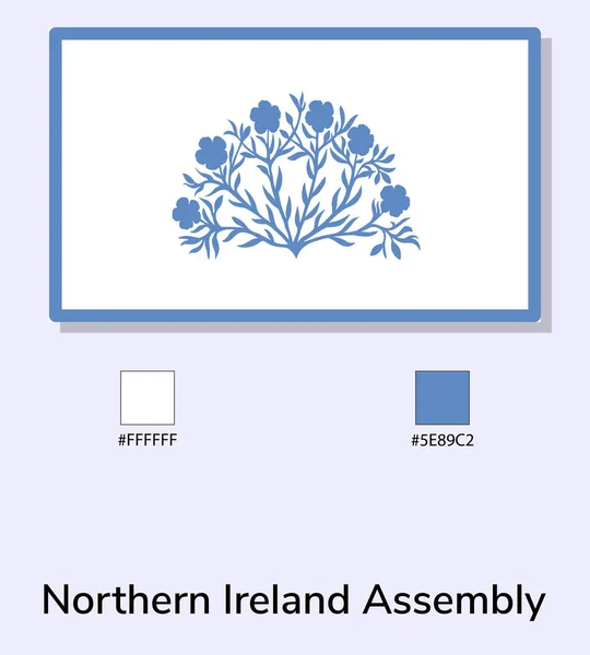 Illustration Vectorielle Drapeau Assemblée Irlande Nord Isolé Sur Fond Bleu — Image vectorielle