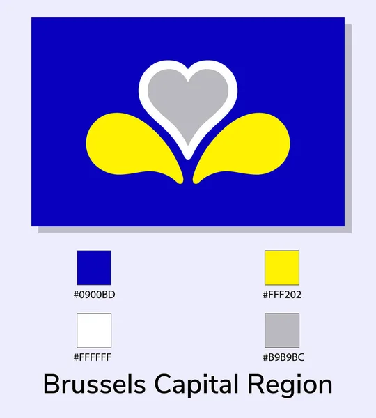 用浅蓝色背景隔开的布鲁塞尔首都区旗帜的矢量图解 尽可能接近原版 准备好使用 容易编辑 — 图库矢量图片