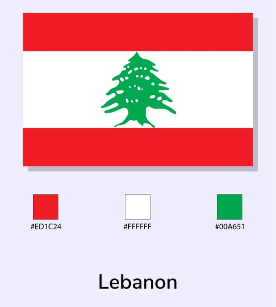 Vector Ilustración Bandera Del Líbano Aislada Sobre Fondo Azul Claro — Vector de stock