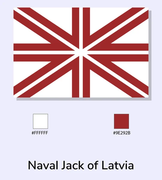 Vector Illustration Naval Jack Latvia Flag Isolated Light Blue Background — Stock Vector