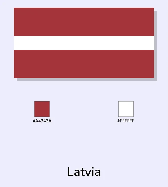 在浅蓝色背景下孤立的拉脱维亚国旗矢量图解 用彩色代码演示拉脱维亚国旗 尽可能接近原版 准备好使用 容易编辑 — 图库矢量图片