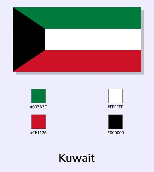 Illustrazione Vettoriale Della Bandiera Del Kuwait Isolato Sfondo Azzurro Illustrazione — Vettoriale Stock