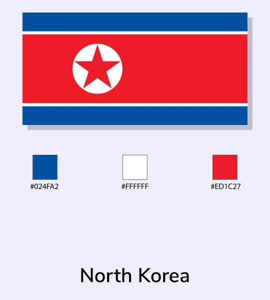 Ilustração Vetorial Bandeira Coreia Norte Isolada Sobre Fundo Azul Claro —  Vetores de Stock