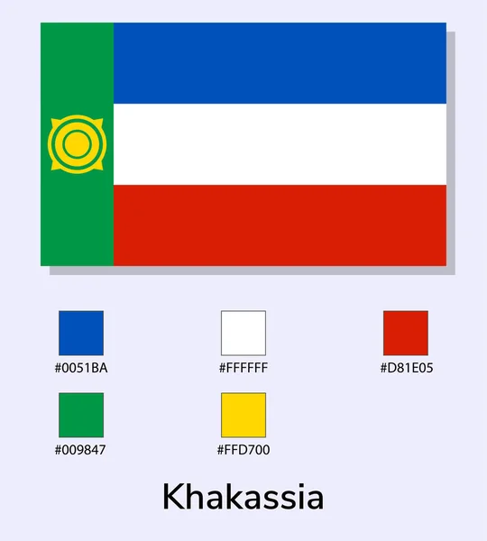 Vector Illustration Dari Bendera Khakassia Diisolasi Pada Latar Belakang Biru - Stok Vektor
