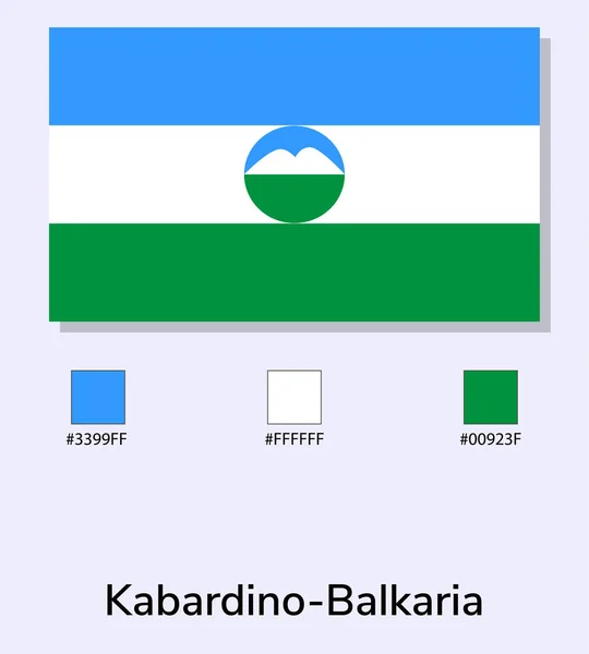 Ilustração Vetorial Bandeira Kabardino Balkaria Isolada Sobre Fundo Azul Claro — Vetor de Stock