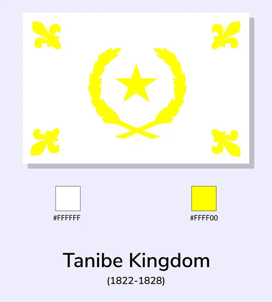 Ilustracja Wektorowa Flagi Królestwa Tanibe 1822 1828 Izolowanej Jasnoniebieskim Tle — Wektor stockowy