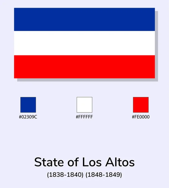 Vector Illustration State Los Altos 1838 1840 1848 1849 Flag — Stock Vector
