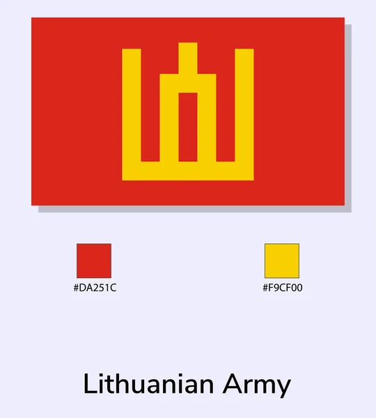 Ilustração Vetorial Bandeira Exército Lituano Isolada Sobre Fundo Azul Claro — Vetor de Stock