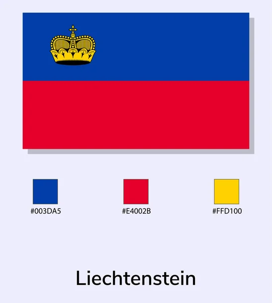 Ilustração Vetorial Bandeira Liechtenstein Isolada Sobre Fundo Azul Claro Ilustração — Vetor de Stock