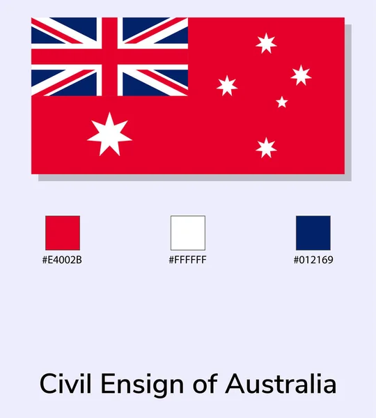 在浅蓝色背景下孤立的澳大利亚国旗的矢量图解 用彩色代码说明澳大利亚国旗的国徽 尽可能接近原版 — 图库矢量图片