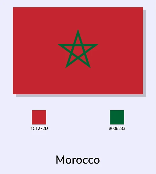 Illustrazione Vettoriale Della Bandiera Marocchina Isolata Sfondo Azzurro Illustrazione Marocco — Vettoriale Stock