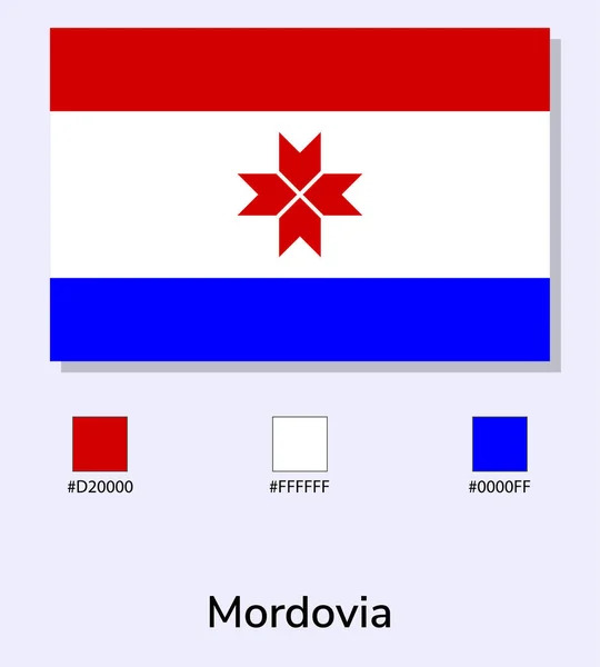 在浅蓝色背景上孤立的莫尔多维亚标志的矢量说明 用彩色代码演示莫尔多维亚标志 尽可能接近原版 准备好使用 容易编辑 — 图库矢量图片