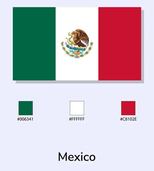 Vector Ilustración Bandera México Aislada Sobre Fondo Azul Claro Ilustración — Vector de stock