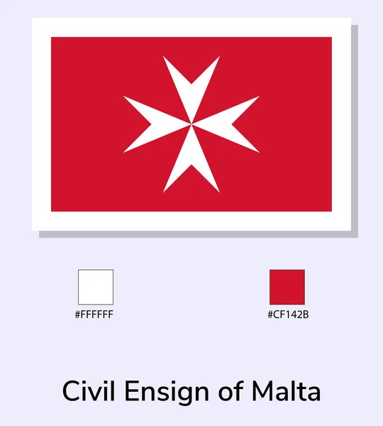 Ilustração Vetorial Bandeira Bandeira Malta Isolada Sobre Fundo Azul Claro — Vetor de Stock