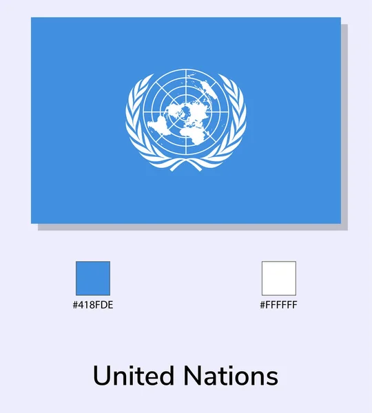Векторна Ілюстрація Прапора Організації Єднаних Націй Ізольована Світло Синьому Фоні — стоковий вектор
