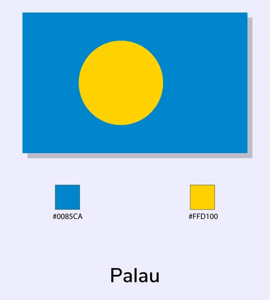 Векторная Иллюстрация Флага Палау Светло Голубом Фоне Флаг Палау Цветовыми — стоковый вектор
