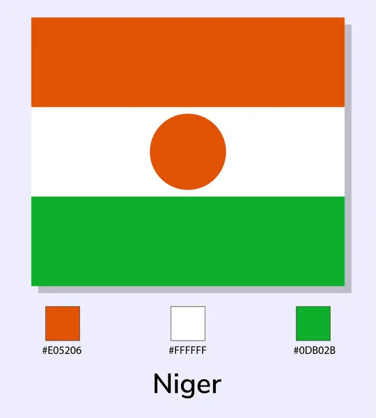 Ilustração Vetorial Bandeira Níger Isolada Fundo Azul Claro Ilustração Bandeira — Vetor de Stock