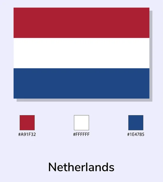 Vector Illustration Der Niederländischen Flagge Isoliert Auf Hellblauem Hintergrund Illustration — Stockvektor