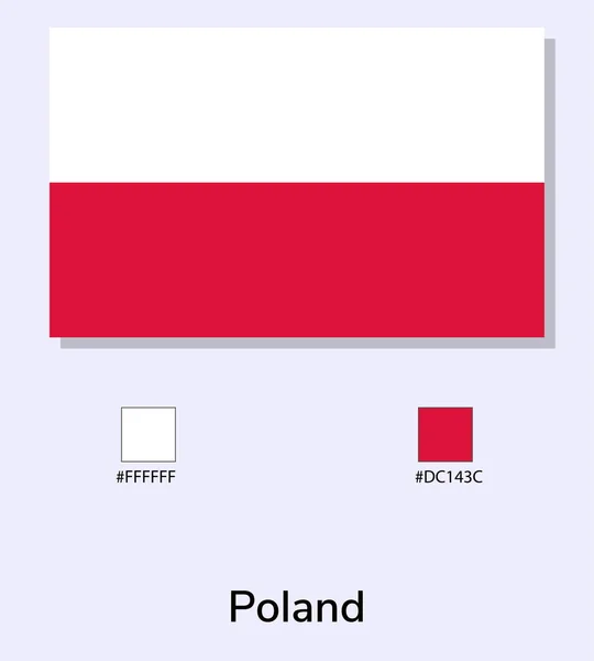 水色の背景に孤立したポーランド国旗のベクトルイラスト イラストポーランド国旗カラーコード付き 元にできるだけ近い 使いやすく簡単に編集できます — ストックベクタ