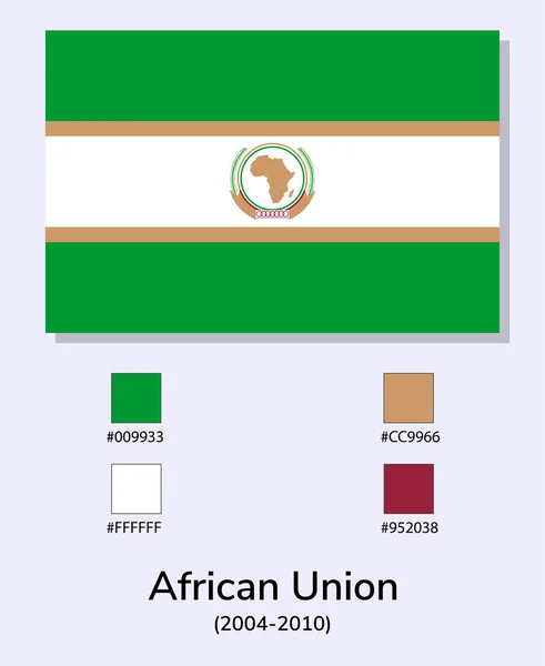 Illustrazione Vettoriale Della Bandiera Dell Unione Africana 2004 2010 Isolata — Vettoriale Stock
