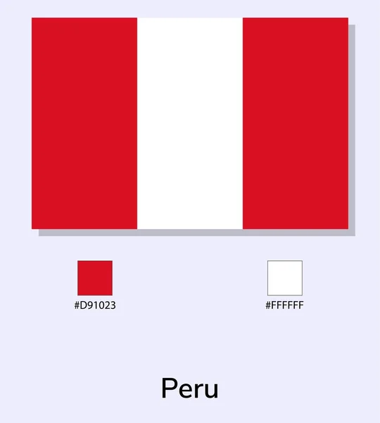 薄い青の背景に隔離されたペルー国旗のベクトルイラスト イラストペルー国旗カラーコード付き 元にできるだけ近い 使いやすく簡単に編集できます — ストックベクタ