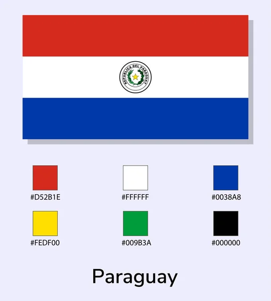 Vektorillustration Der Flagge Paraguays Isoliert Auf Hellblauem Hintergrund Illustration Nationalflagge — Stockvektor