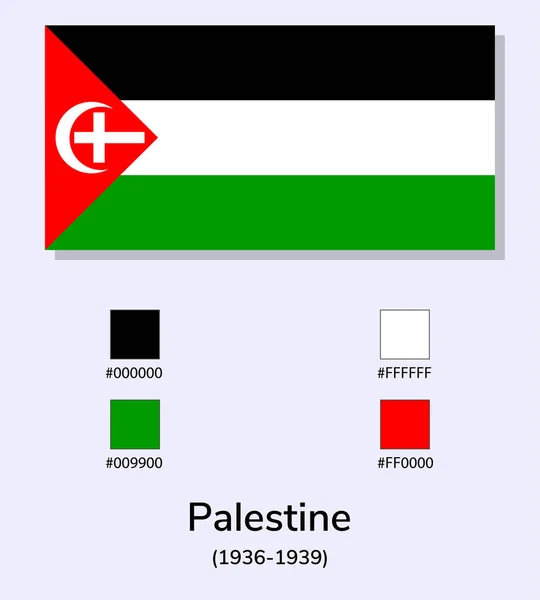 Illustrazione Vettoriale Della Palestina 1936 1939 Bandiera Isolata Sfondo Azzurro — Vettoriale Stock