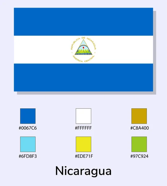 Vektor Illustration Nicaragua Flagga Isolerad Ljusblå Bakgrund Illustration Nicaragua Flagga — Stock vektor