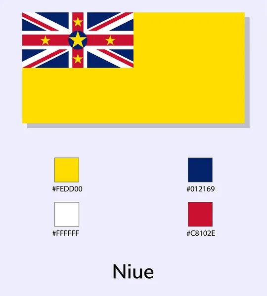 Vector Illustratie Van Niue Vlag Geïsoleerd Lichtblauwe Achtergrond Illustratie Niue — Stockvector