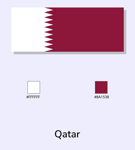 Illustration Vectorielle Drapeau Qatar Isolé Sur Fond Bleu Clair Illustration — Image vectorielle