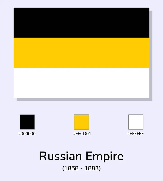 俄罗斯帝国的矢量图解 1858 1883 在浅蓝色背景下孤立 用彩色代码演示俄罗斯帝国国旗 尽可能接近原版 — 图库矢量图片