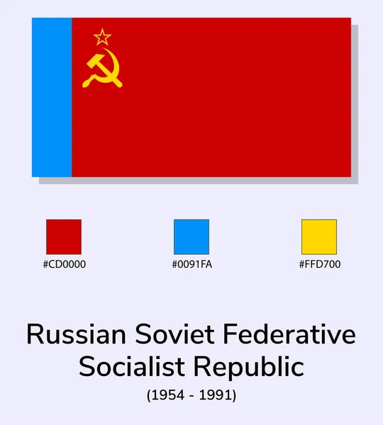 Wektor Ilustracja Rosyjskiej Federacyjnej Republiki Socjalistycznej 1954 1991 Flaga Izolowana — Wektor stockowy