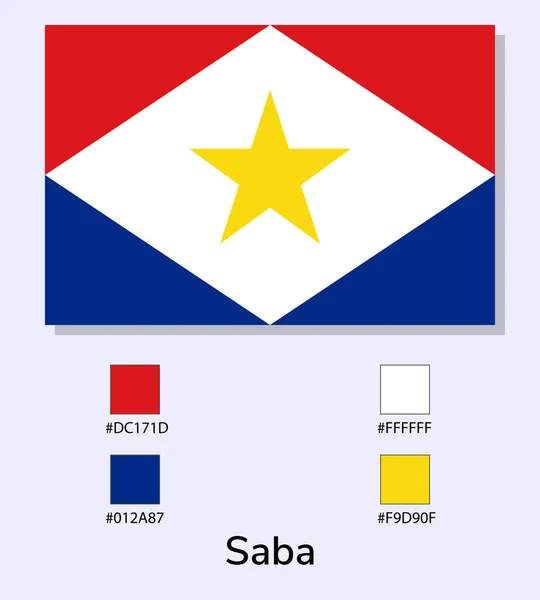 Wektor Ilustracja Flagi Saba Jasnoniebieskim Tle Ilustracja Flaga Saba Kodami — Wektor stockowy