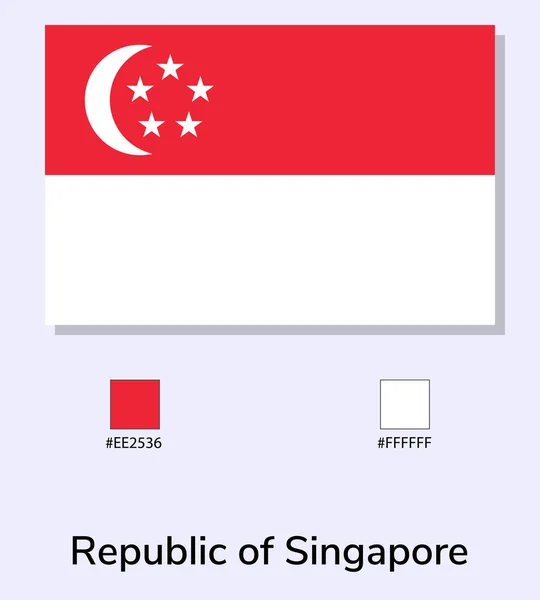 Векторная Иллюстрация Флага Сингапура Изолирована Голубом Фоне Национальный Сингапурский Флаг — стоковый вектор
