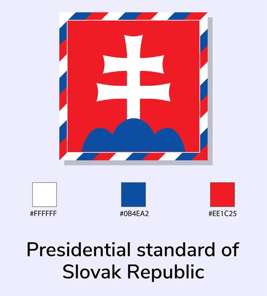 Ilustração Vetorial Bandeira Padrão Presidencial República Eslovaca Isolada Sobre Fundo —  Vetores de Stock