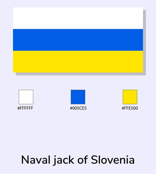 Vector Illustration Naval Jack Slovenia 플래그는 배경에 분리되어 원문에 최대한 — 스톡 벡터