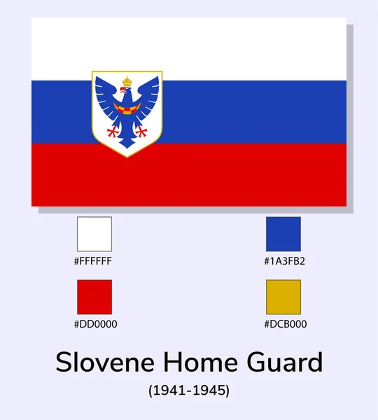 Ilustração Vetorial Bandeira Guarda Nacional Eslovena 1941 1945 Isolada Sobre — Vetor de Stock