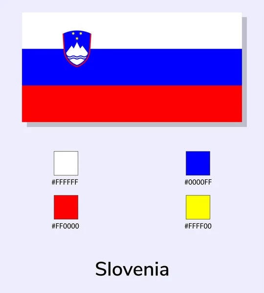 Ilustração Vetorial Bandeira Eslovénia Isolada Sobre Fundo Azul Claro Ilustração — Vetor de Stock