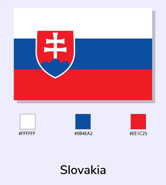 用浅蓝色背景隔开的斯洛伐克国旗的矢量图解 用彩色代码演示斯洛伐克国旗 尽可能接近原版 准备好使用 容易编辑 — 图库矢量图片