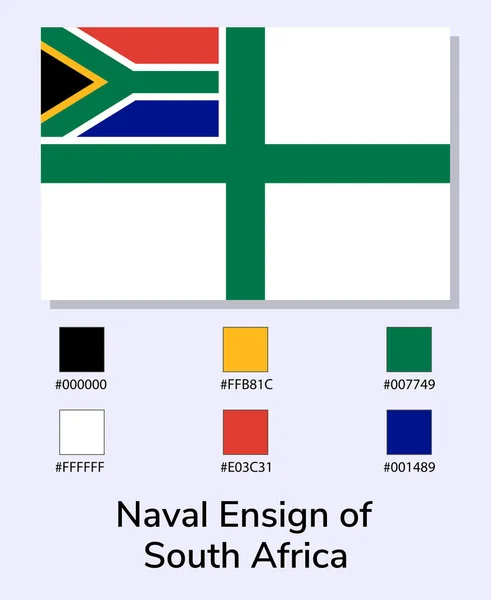 Illustrazione Vettoriale Del Guardiamarina Navale Della Bandiera Sudafricana Isolata Sfondo — Vettoriale Stock