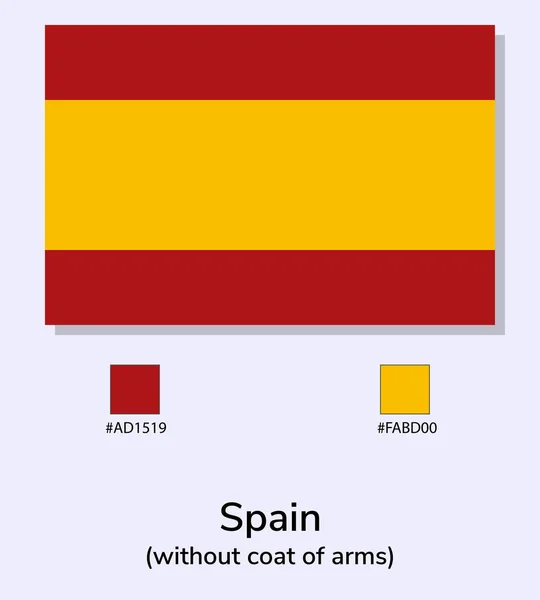 Векторный Флаг Испании Герба Выделен Светло Голубом Фоне Можно Ближе — стоковый вектор
