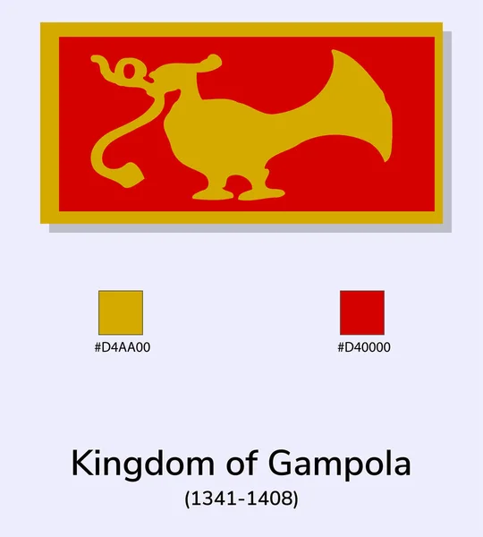 Ilustracja Wektorowa Flagi Królestwa Gampola 1341 1408 Odizolowanej Jasnoniebieskim Tle — Wektor stockowy