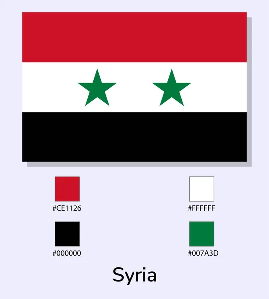 Ilustração Vetorial Bandeira Síria Isolada Sobre Fundo Azul Claro Ilustração — Vetor de Stock