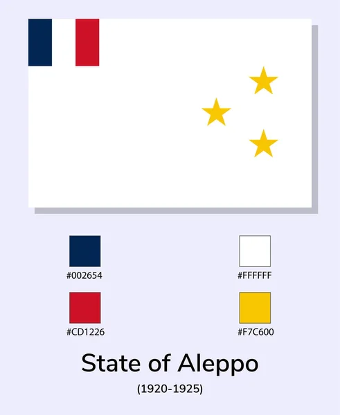Vector Illustration State Aleppo 1920 1925 Flagge Isoliert Auf Hellblauem — Stockvektor