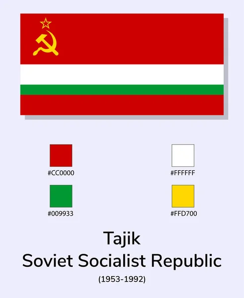 Illustration Vectorielle Drapeau République Socialiste Soviétique Tadjike 1953 1992 Isolé — Image vectorielle