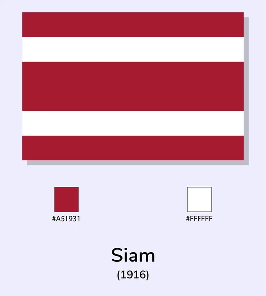 Vector Illustratie Van Siam 1916 Vlag Geïsoleerd Lichtblauwe Achtergrond Illustratie — Stockvector