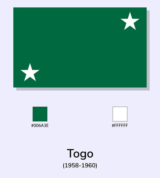 Togo 1958 1960 Zászló Illusztrációja Világoskék Háttérrel Illusztráció Togo Zászló — Stock Vector