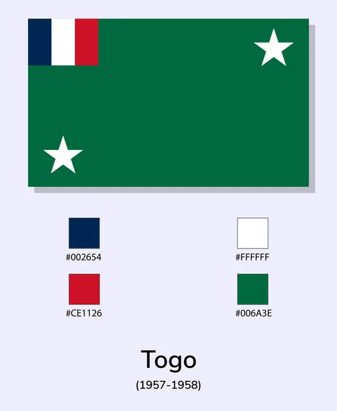 Togo 1957 1958 Zászló Illusztrációja Világoskék Háttérrel Illusztráció Togo Zászló — Stock Vector