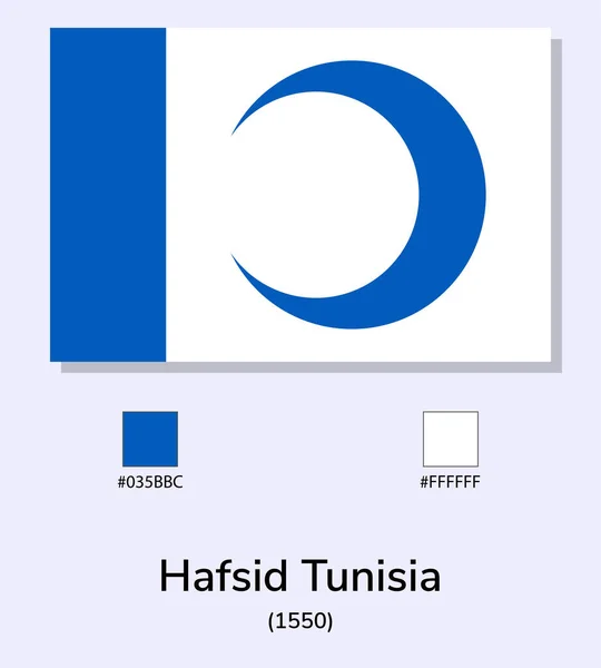 Ilustracja Wektorowa Flagi Hafsid Tunisia 1550 Odizolowanej Jasnoniebieskim Tle Ilustracja — Wektor stockowy