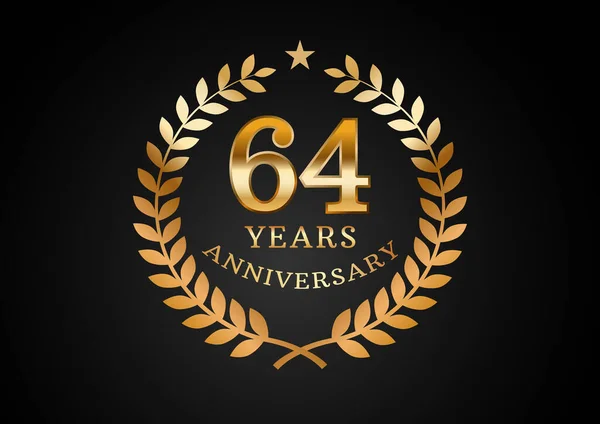 Gráfico Vetorial Fundo Celebração Aniversário Anos Logotipo Aniversário Ouro Com — Vetor de Stock